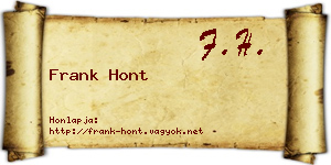 Frank Hont névjegykártya